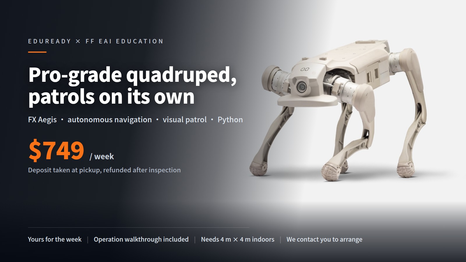 FX Aegis Quadruped Robot · Weekly Rental